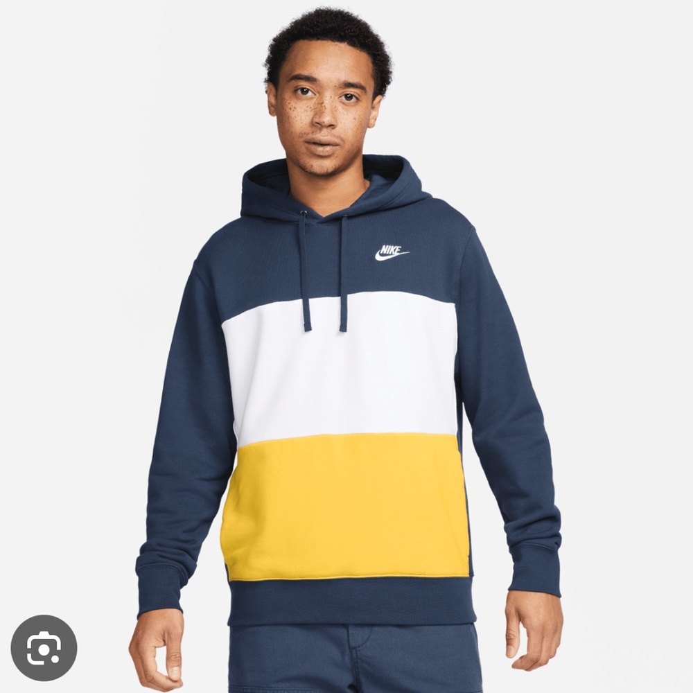 Nike Club French Terry Colorblock Navy Men's Hoodie